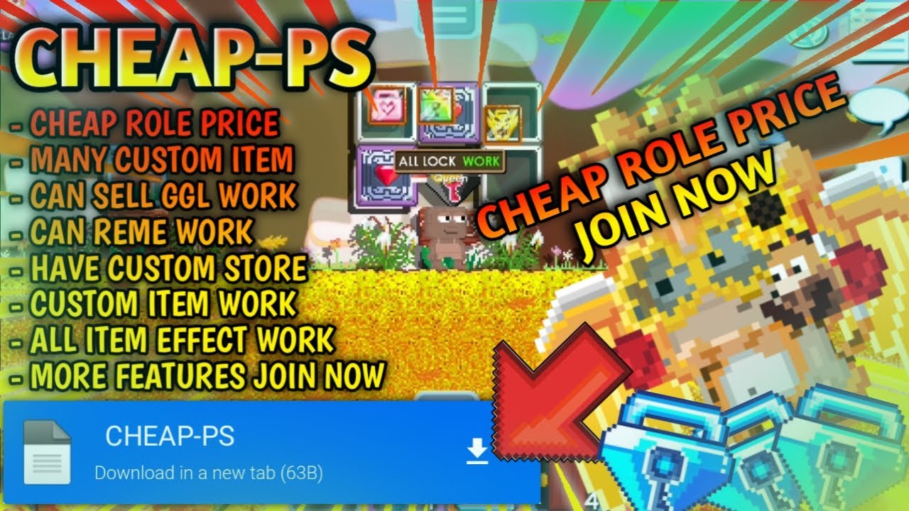 CHEAP ROLE PRICE😱 JOIN NOW!! [ CHEAP-PS ] || Growtopia Private Server ...