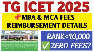 Fees Reimbursement for sc/st/bc/ews in MBA and MCA in Telangana@StudentUpdates247