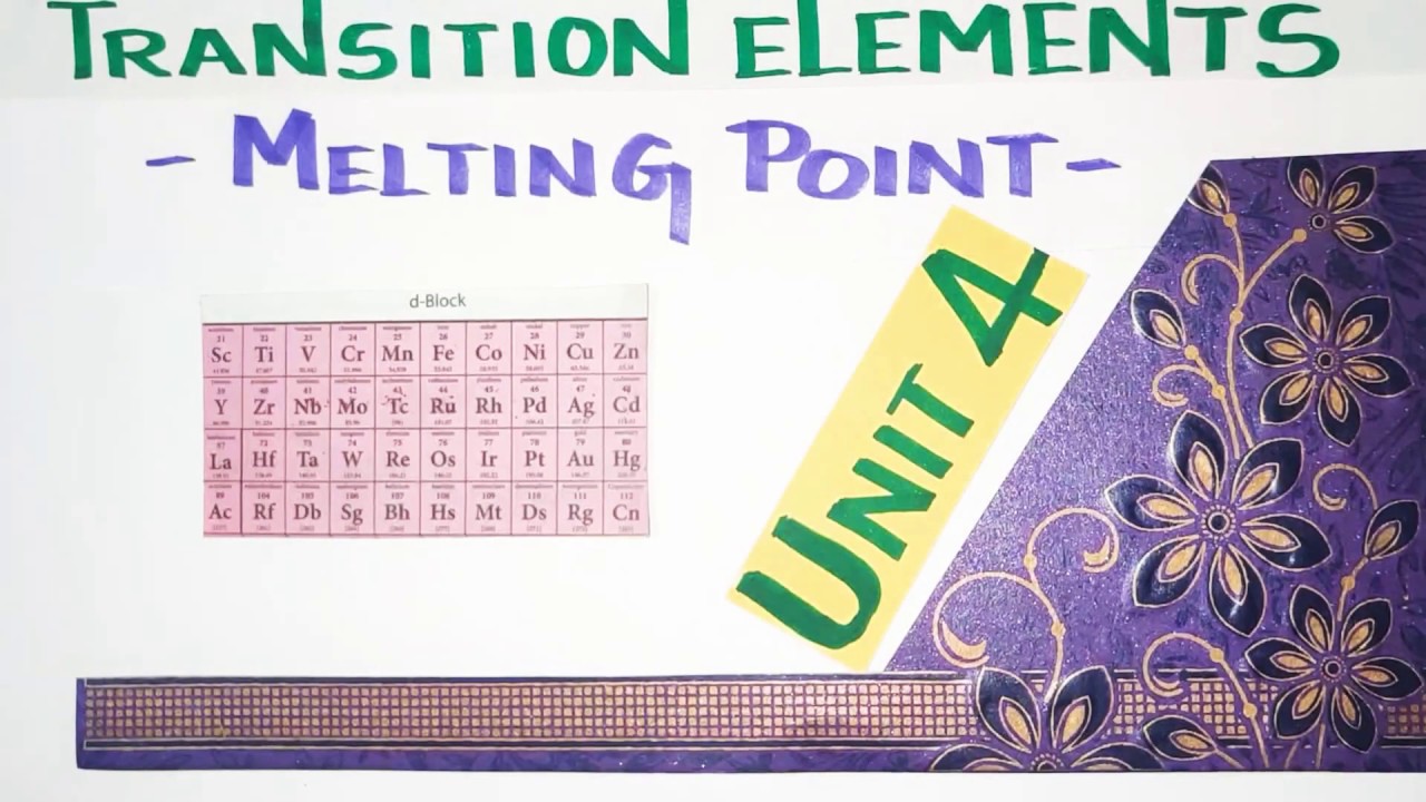 Melting points of transition metals/unit 4/TN 12 th STD/Explanation in TAMIL