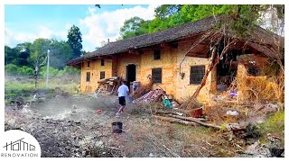 Al comprar una vieja casa abandonada,el hombre la convirtió en un hogar feliz para su esposa e hijos