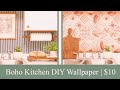 DIY BOHO KITCHEN MAKEOVER for $10 | DIY wallpaper or backsplash