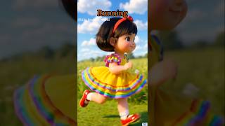 Tiny Toddler Learns Walking, Running, Eating &amp; Playing 🧸✨ #learningvideos #trendingshorts