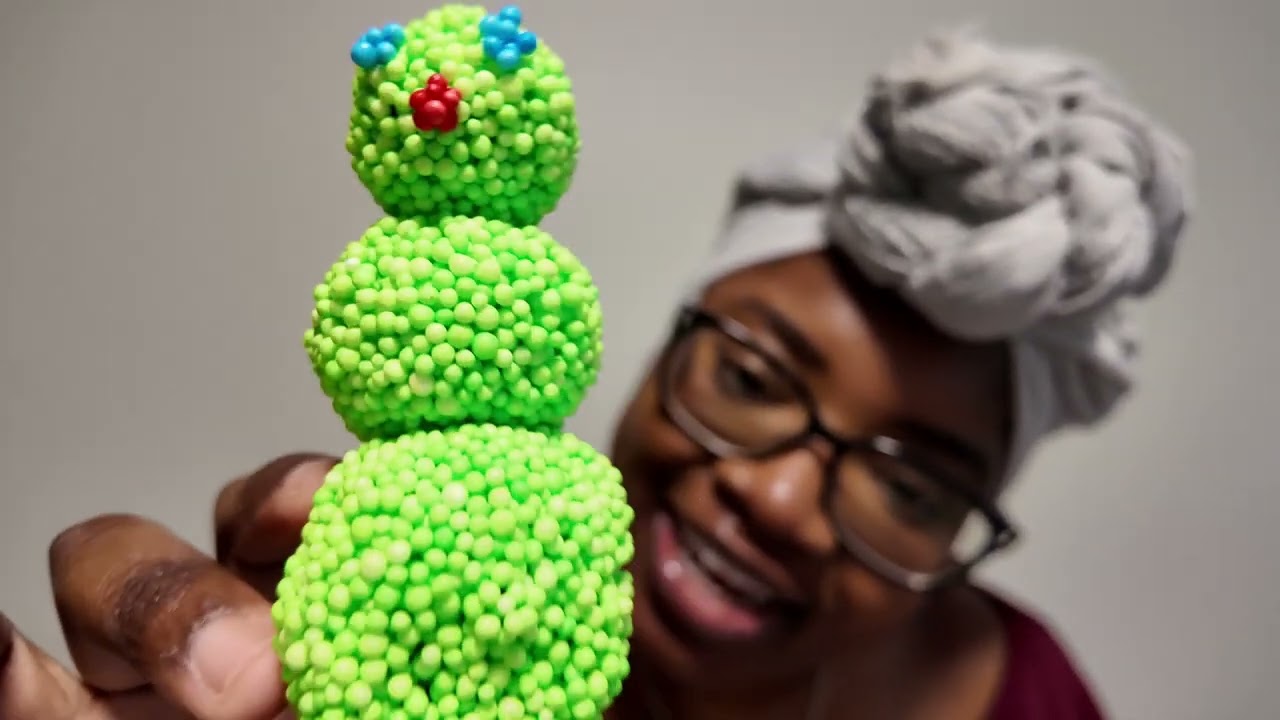 PLAYING WITH GREEN FOAM TOY ASMR