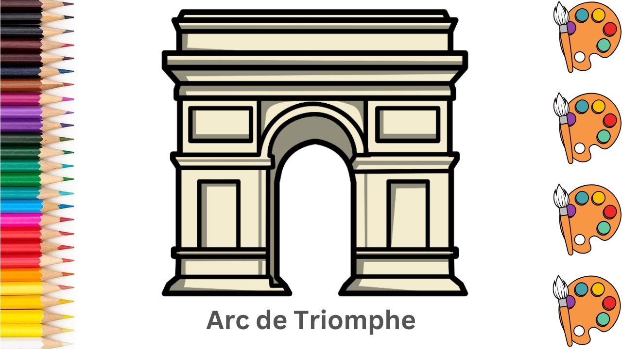 Arc de Triomphe - Sketch Art and Paint | Step by step tutorial | Pencil to Palette