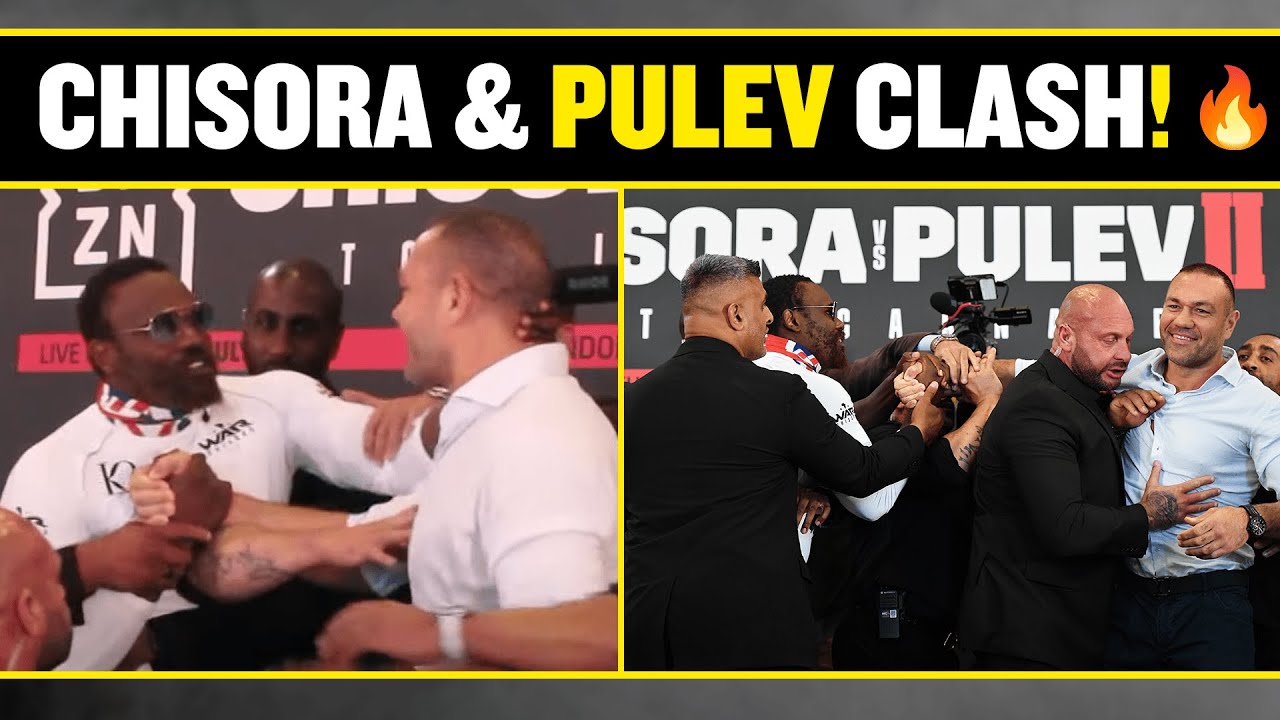 WATCH as Derek Chisora and Kubrat Pulev press conference gets HEATED and security separate them! 👀🍿💥