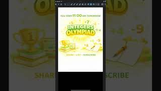 ⚡ Full Video Tomorrow 11 AM | Integers Olympiad