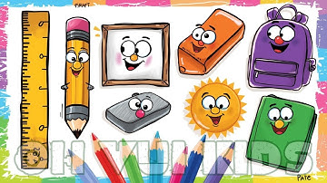 📚 Dạy Bé Tên Đồ Dùng Học Tập Bằng Tiếng Anh | Learn School Supplies in English | Oh Vui Kids