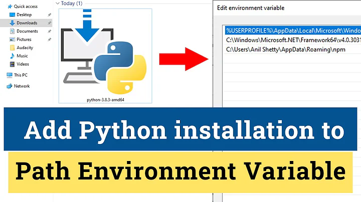 How to Add Python Installation location to Path Environment Variable in Windows 10