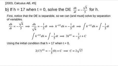 AP Calculus AB - 2003: #5