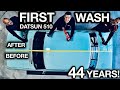 First Wash in 44 Years Datsun 510 Disaster Car Detail Huge 50-50 Before and After