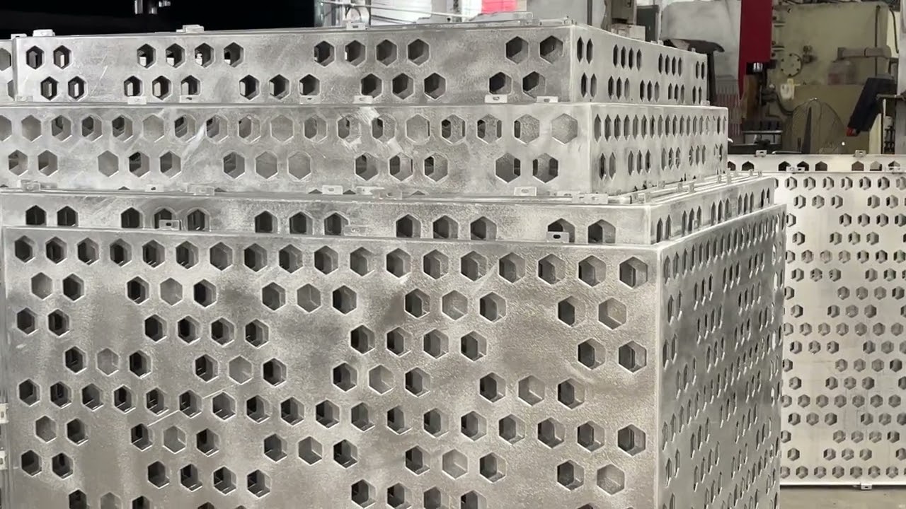 Perforated aluminum sheet for decorative wall cladding