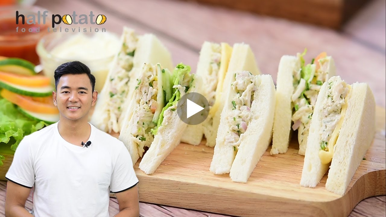 Recipes Cooking အာလူးတစ္ျခမ္းလက္ရာမ်ား Chicken Sandwich by Chef Eant Wint Htut
