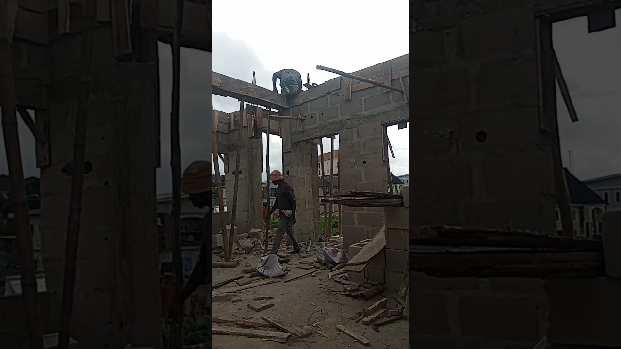 Parapet beam work in progress