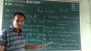 Std 6th English unit 1.1  Don