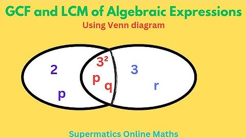 GCF and LCM of Algebraic Expressions Using Venn Diagram | Algebra 1