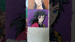The Silent Strength of Giyuu | Canvas Art Reveal❤🔥 #tamioka #tomiokagiyuu #demonslayer #hashira