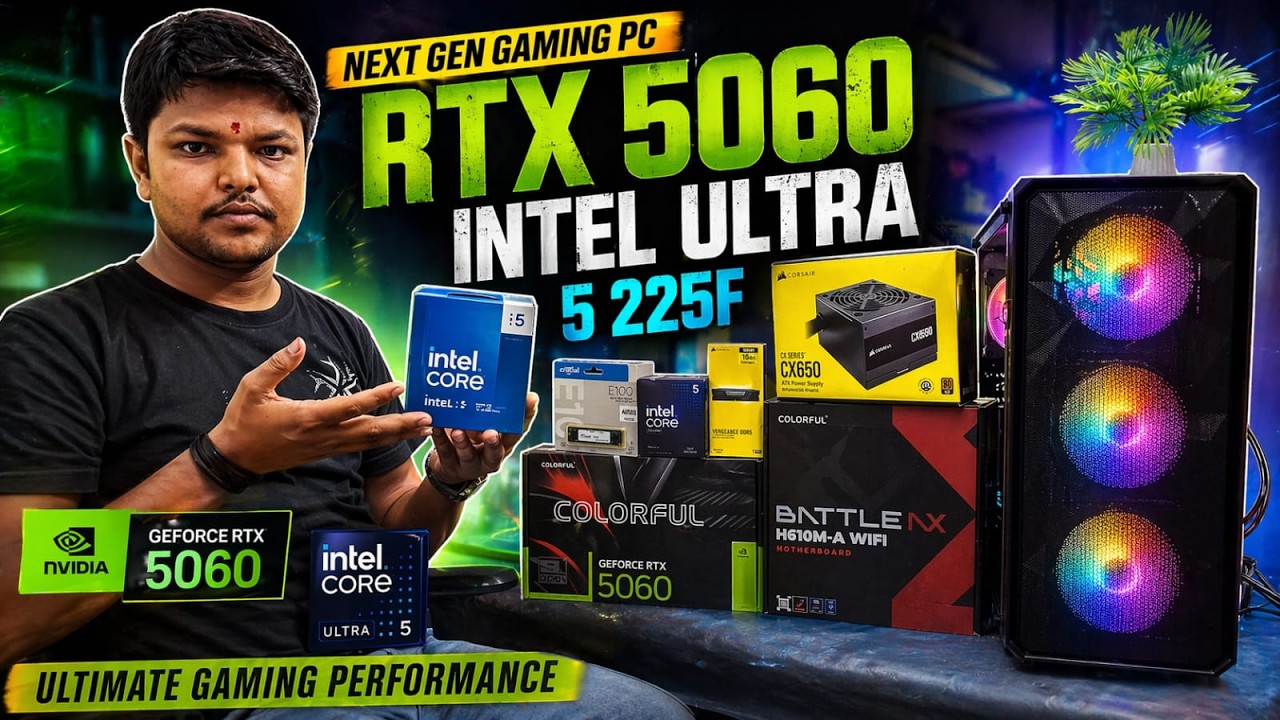 💥 ₹90,000 में RTX 5060  ?! Intel Ultra 5 Beast PC Build 😱🔥 #rtx5060 #gamingpc #nehruplace