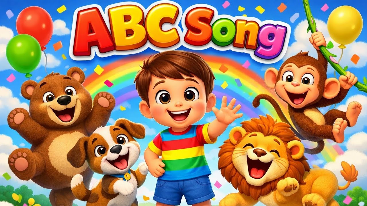 ABC Song–Cute Actions & Animals| 