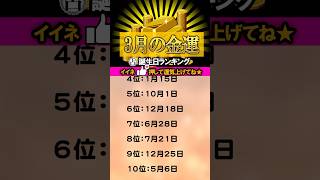 2024年3月の金運◆誕生日ランキングTOP100 #3月の運勢 #金運  #占い #開運