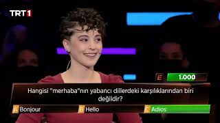  - Hangisi Merhabanın Yabancı Dillerdeki Karşılıklarından Biri Değildir? Büşra Tokgöz - 3Te3 - Trt 1