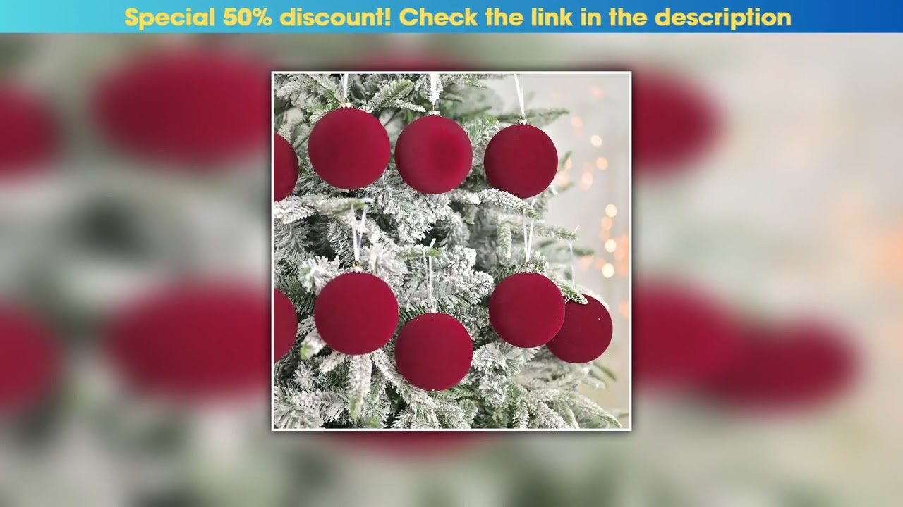 Get 10cm Velvet Christmas Ball Pendant Flocked Shatterproof Christmas Hanging Balls Reusable Xmas T