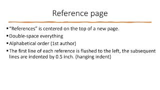APA Lecture #2 In-Text Citations and References