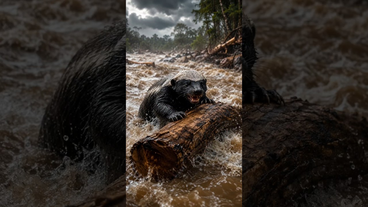Honey Badger vs Deadly Flash Flood | Incredible Wildlife Survival Story (4K)