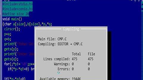 Comparing Two strings using Pointers in C.