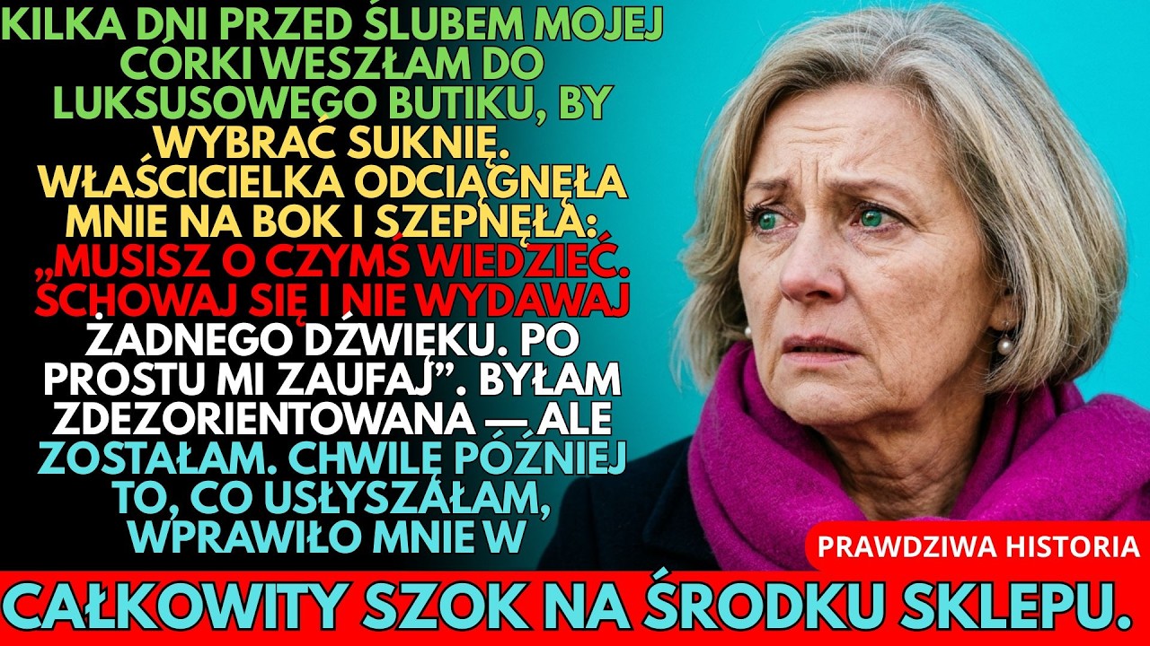 TUŻ PRZED ŚLUBEM MOJEJ CÓRKI WŁAŚCICIELKA SKLEPU KAZAŁA MI SIĘ SCHOWAĆ I USŁYSZAŁAM PRAWDĘ!