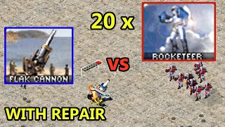 Can 20 Rocketeer destroy 1 Flak Cannon? - Red Alert 2