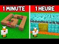 Labyrinthe scuris de 1 minute vs 1 heure sur minecraft 