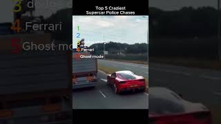 Top 5 Craziest Supercar Police Chases #shorts  #viral #cars#top5 #ranking  #racing #supercars