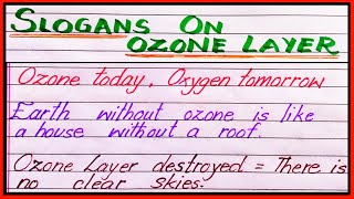 Best slogan on ozone layer in english | Ozone layer par slogan | ozone layer par naare