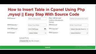 How to Insert Table in Cpanel Using Php ,mysql || Easy Step