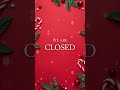 To celebrate the Christmas season, we are closed from Dec 24 to 27.