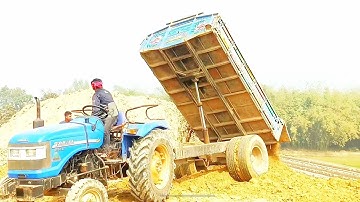 Digital Soil Unloading Video! By Sonalika Do 750 RX Tractor! Digital Unload Facility Of Tractors!