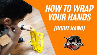 How to Wrap your Hands for Muay Thai, Boxing, mma, or Kickboxing - RIGHT HAND