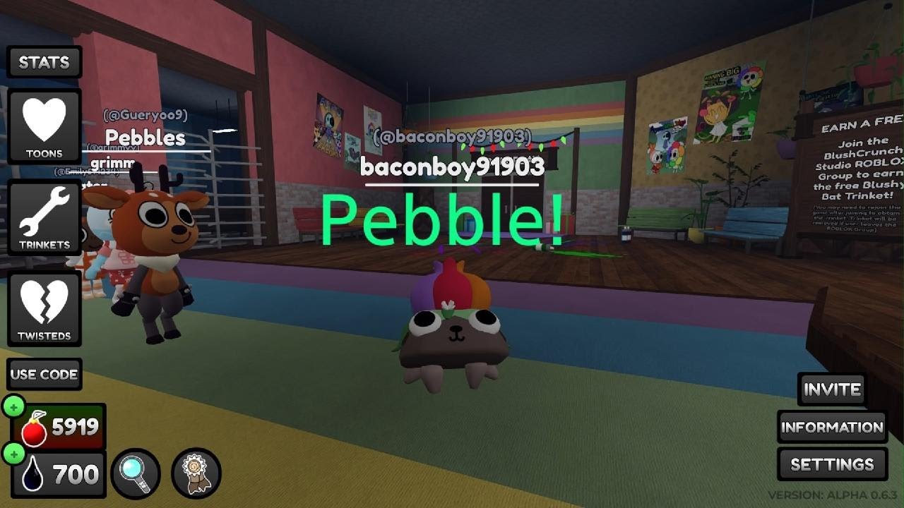 Roblox dandys world playing with pebble - YouTube