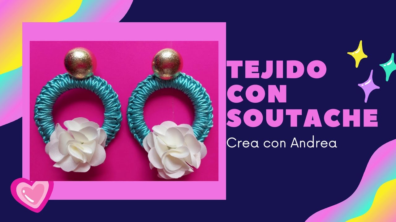 Aretes elaborados a mano con cordón soutache