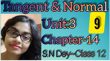 TANGENT & NORMAL◆S.N DEY~CLASS-12||UNIT-3~CHAPTER-14◆PART-9