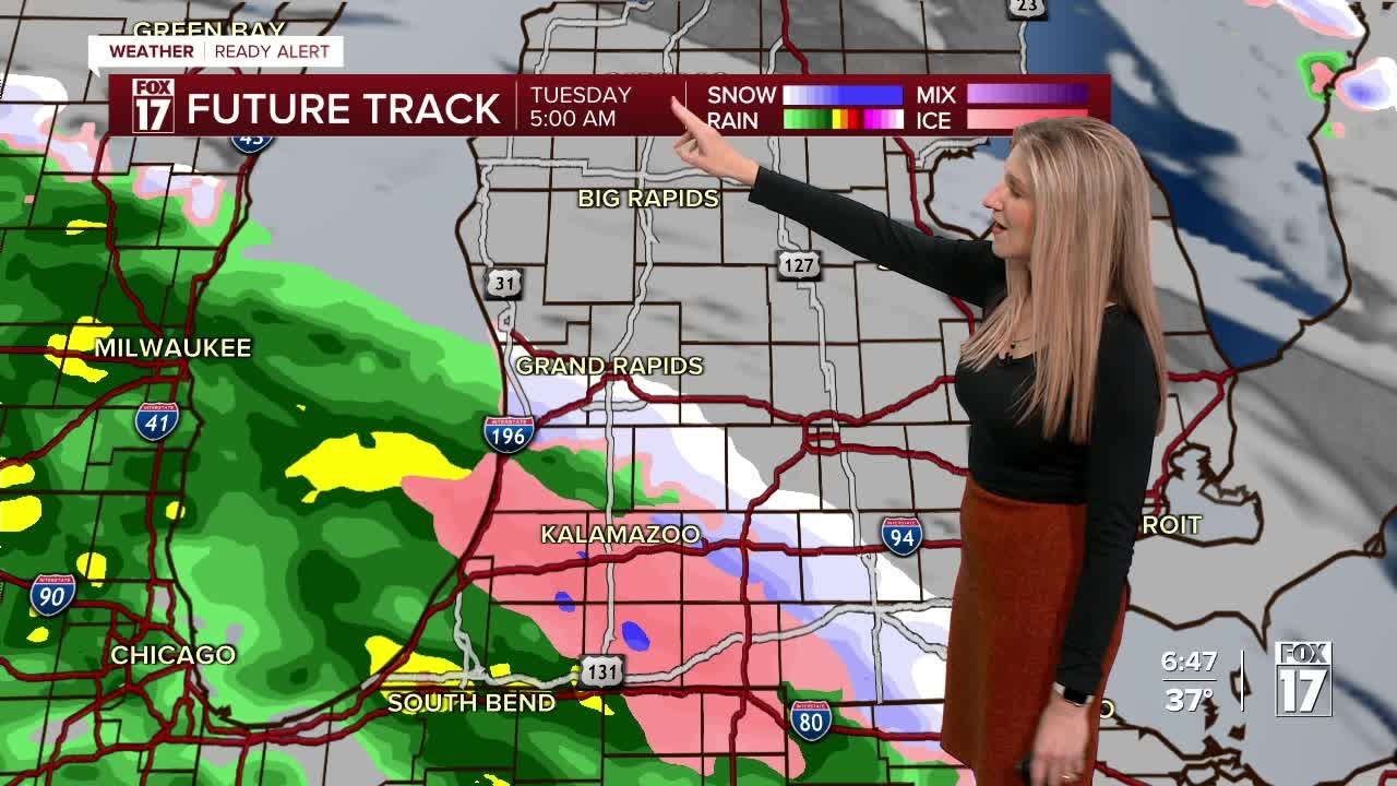 Monday Late PM Forecast: Wintry mix overnight - YouTube