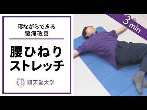 【腰痛改善】寝ながらできる腰ひねりストレッチ（パーキンソン病 腰捻り）