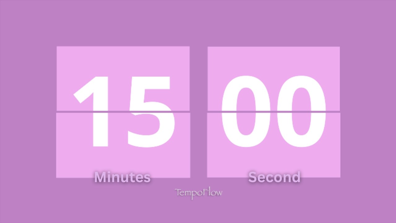 15 Minute Flip Countdown Timer  ⏱️ Clean Digital Flip Timer