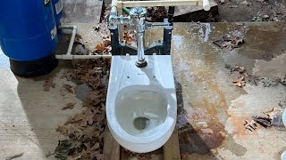 1980s American Standard Afwall Toilet Flushes!