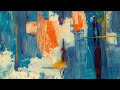 Modern Abstract Blue Orange Painting | 4K Frame TV Art Mode | 1 Hour Contemporary Wall Art