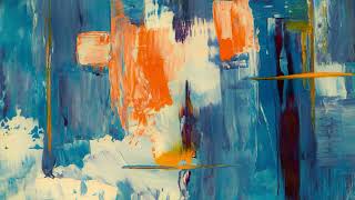 Modern Abstract Blue Orange Painting | 4K Frame TV Art Mode | 1 Hour Contemporary Wall Art