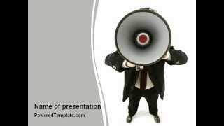 Speaker With Megaphone PowerPoint Template by PoweredTemplate.com screenshot 4