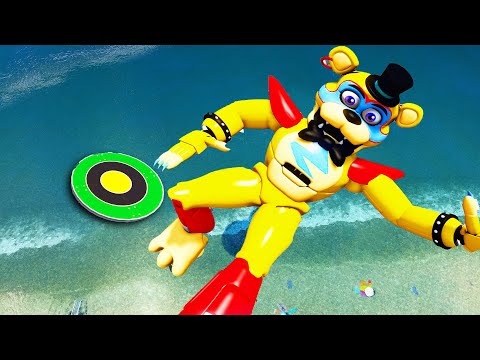 GTA 5 Ragdolls Fnaf Freddy GLAMROK and Fazber Animatronic Jumps Fails Euphoria Physics