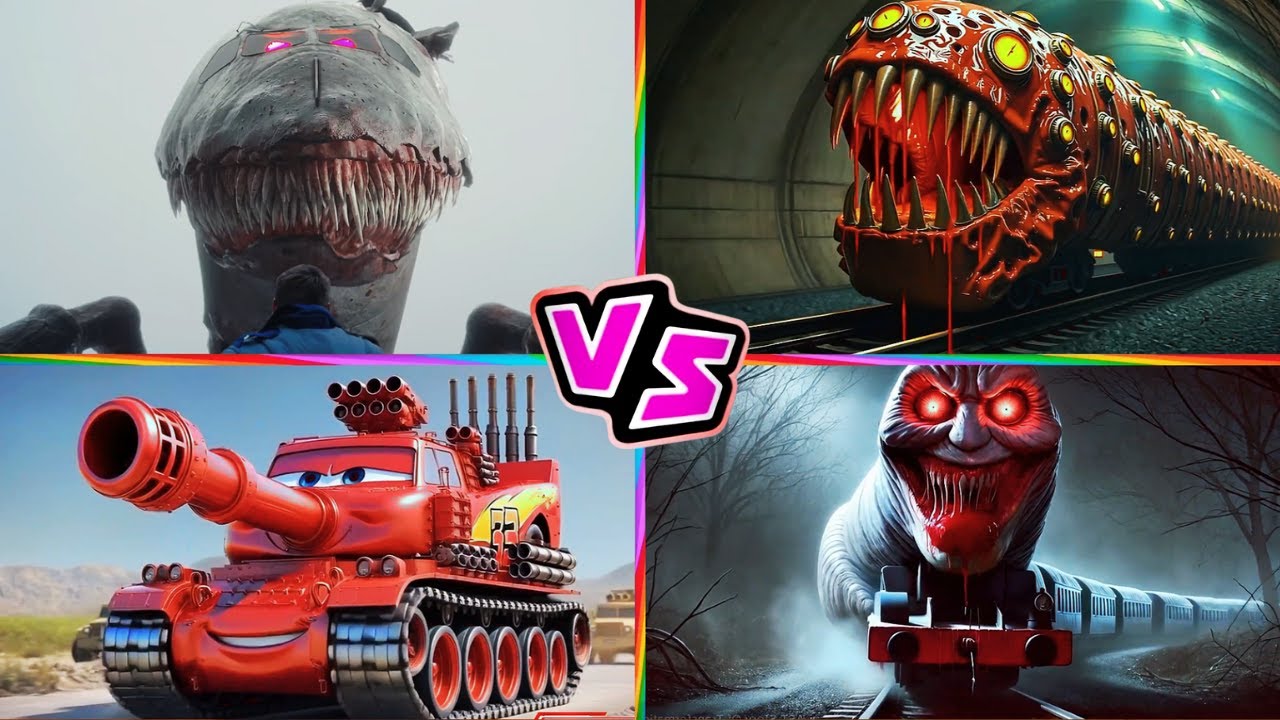 Infected Sky 🆚 TRAIN EATER 🆚 McQueen Tank 🆚 THOMAS TRAIN 🎶 Tiles Hop EDM Rush
