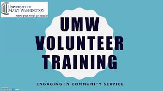 Engaging in Community Service: UMW CCE Volunteer Training